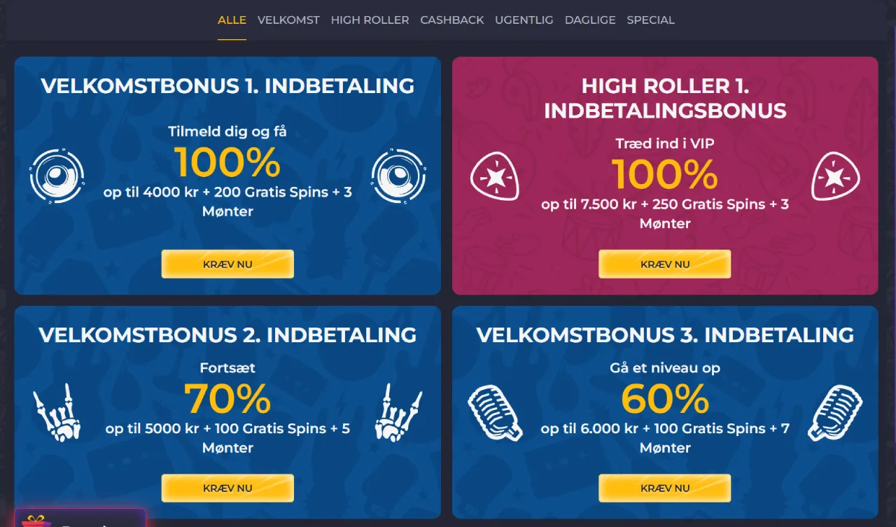 Rolling Slots Bonusser